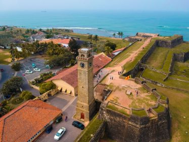 an aerial shot of the Galle Dutch Fort in sri lanka